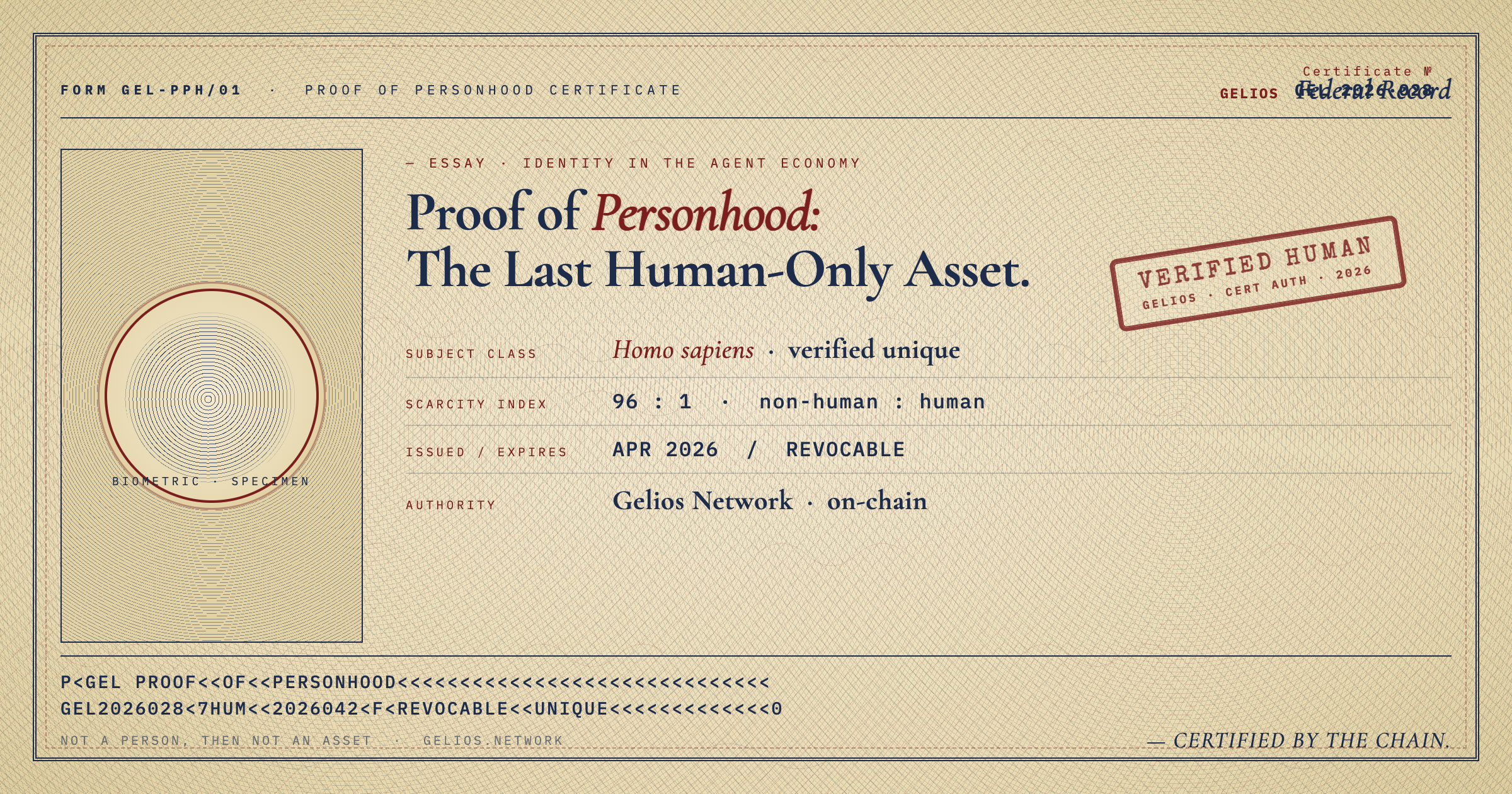Proof of Personhood: The Last Human-Only Asset.