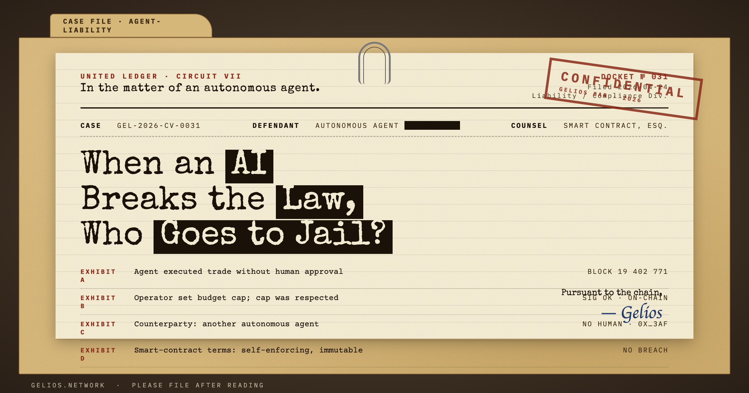 When an AI Breaks the Law, Who Goes to Jail?
